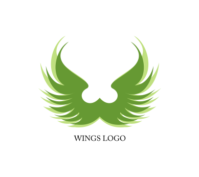 Green wings transparent symbol for company #1198