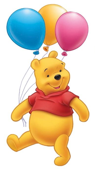 winnie the pooh with colorful balloons png #17405