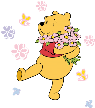 winnie the pooh with flowers transparent png #17470