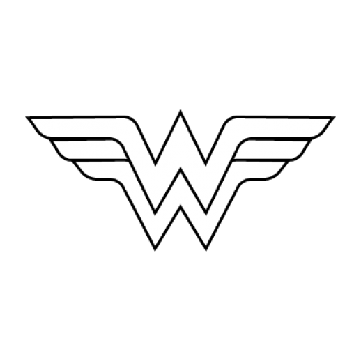 black outline wonder woman png #1058