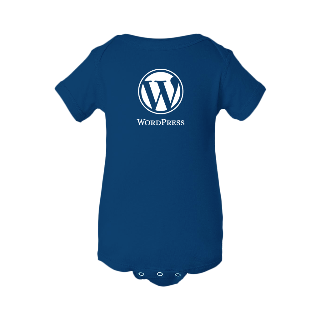 wordpress logo one piece with snaps wordpress swag store #29043