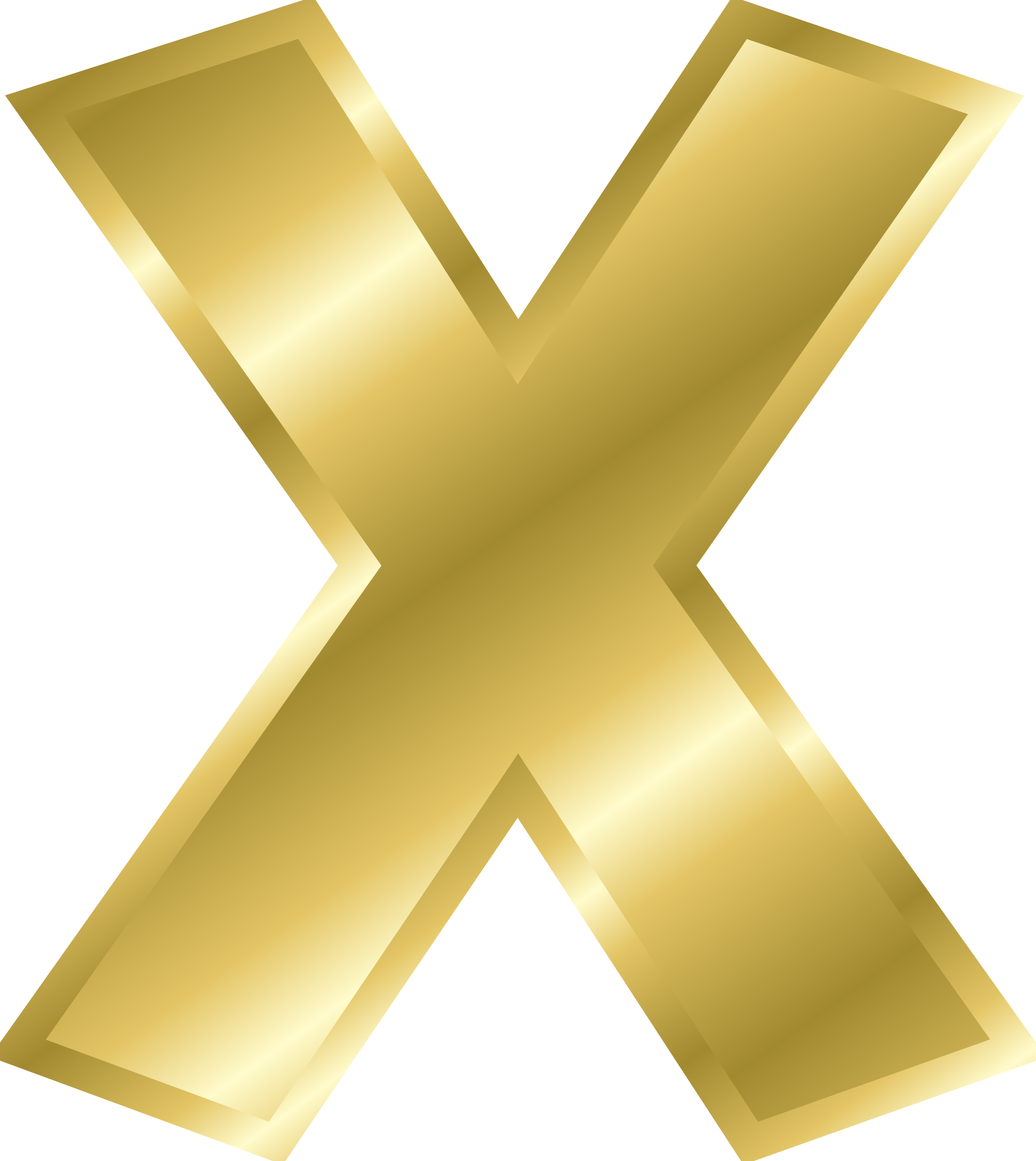 x gold letter png #42439