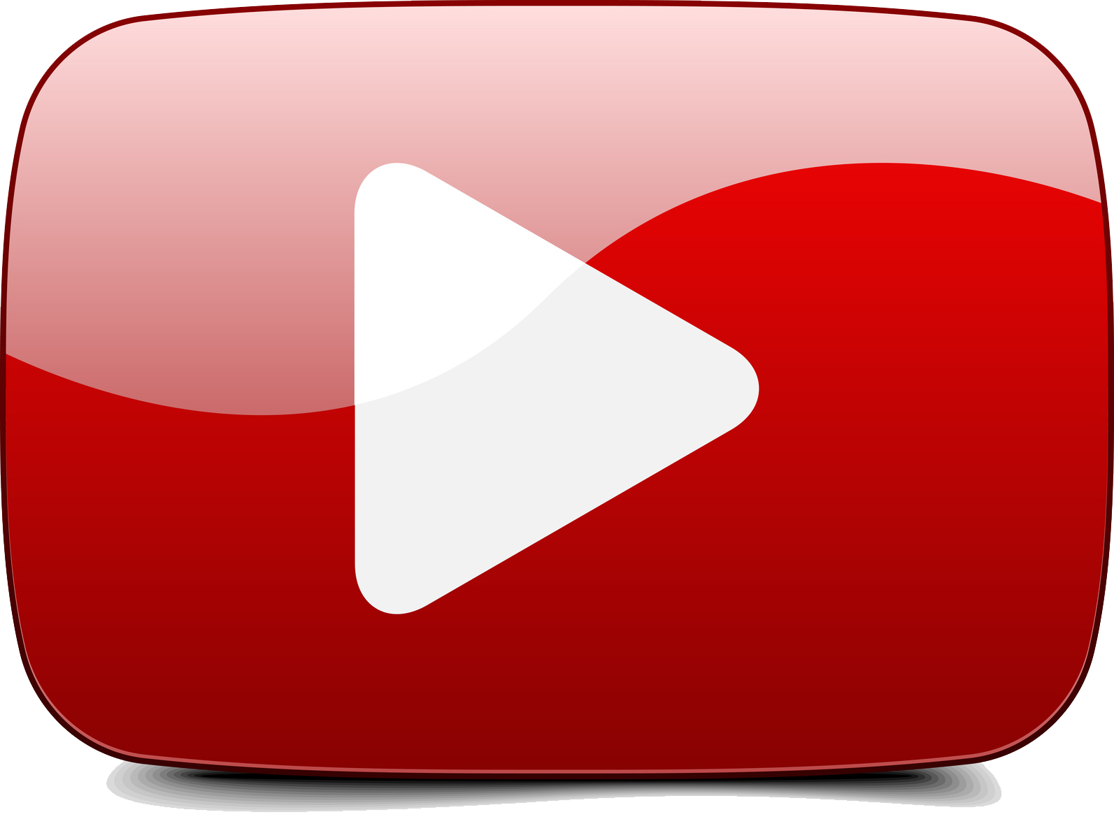 youtube red play button hd glossy icon #40777